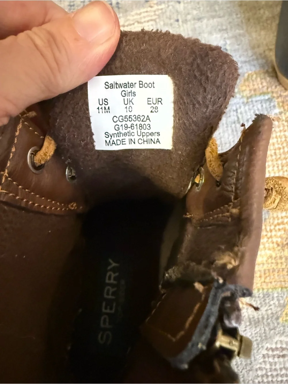 Sperry Top-Sider Saltwater Duck Boots Brown Kids Size 11 Little Kid Rain Boots